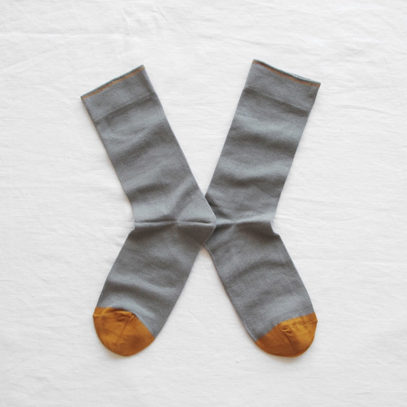 chaussettes - bonne maison -  uni éléphant - gris - femme - homme - mixte