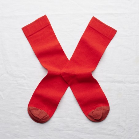 chaussettes - bonne maison -  Uni - Rouge - femme - homme - mixte