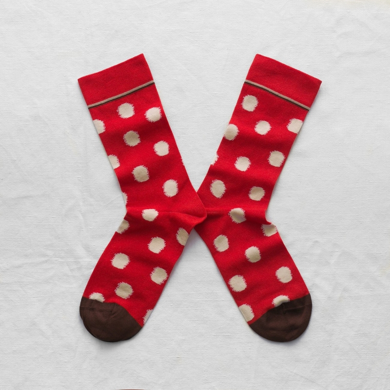 Blood orange polka dots socks - Bonne Maison socks
