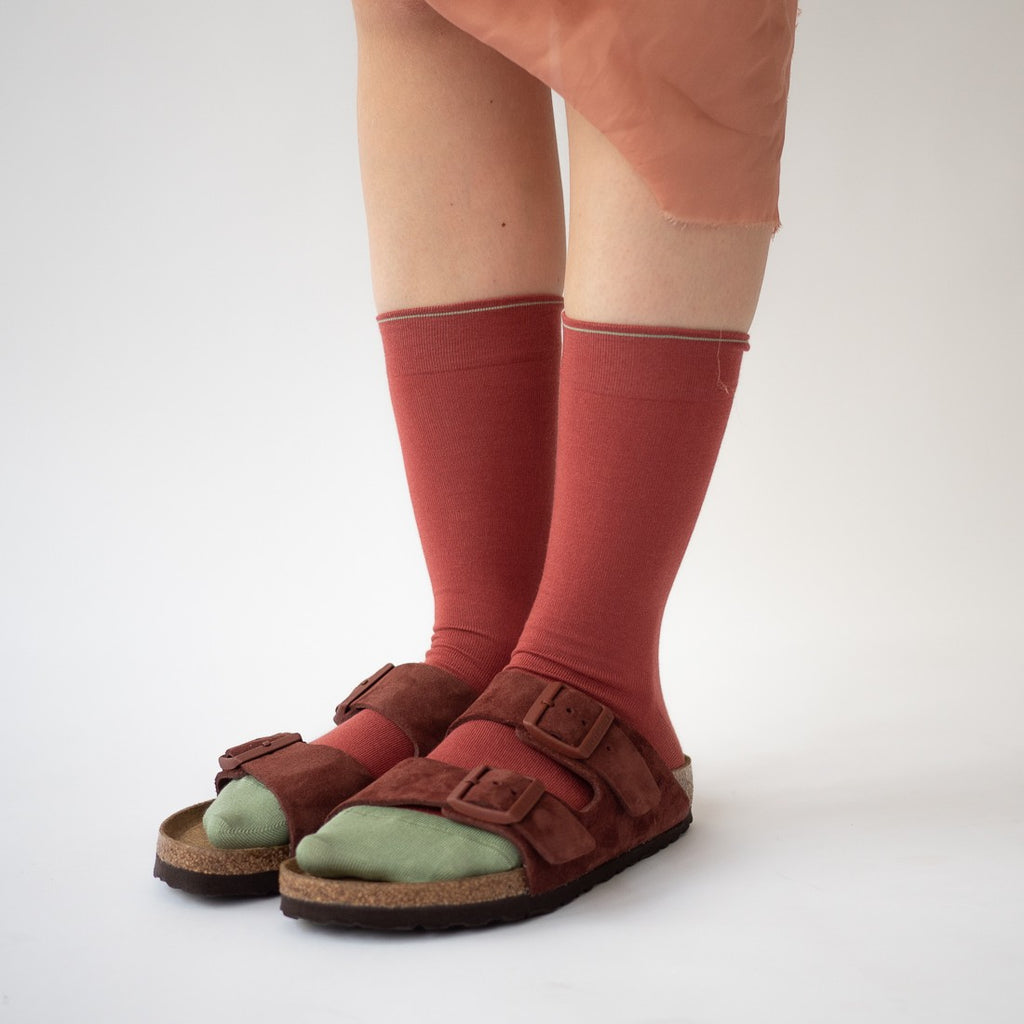 chaussettes - bonne maison -  Uni - Rouge - femme - homme - mixte