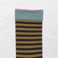 chaussettes - bonne maison -  Rayure - Vert - femme - homme - mixte