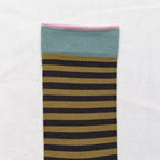 chaussettes - bonne maison -  Rayure - Vert - femme - homme - mixte