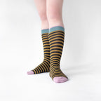 chaussettes - bonne maison -  Rayure - Vert - femme - homme - mixte