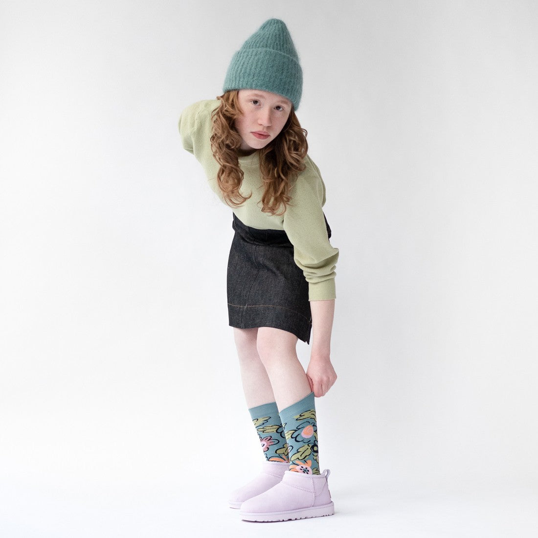 chaussettes - bonne maison -  Fleur - Bleu - femme - homme - mixte