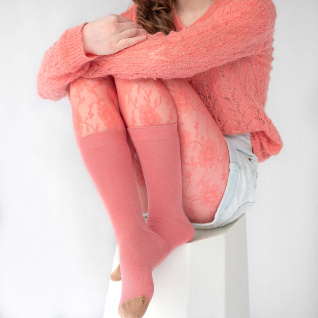 chaussettes - bonne maison -  Uni - Rose - femme - homme - mixte