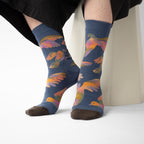 Chaussette Oiseaux Denim