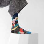 Chaussette Décor Bleu Foncé