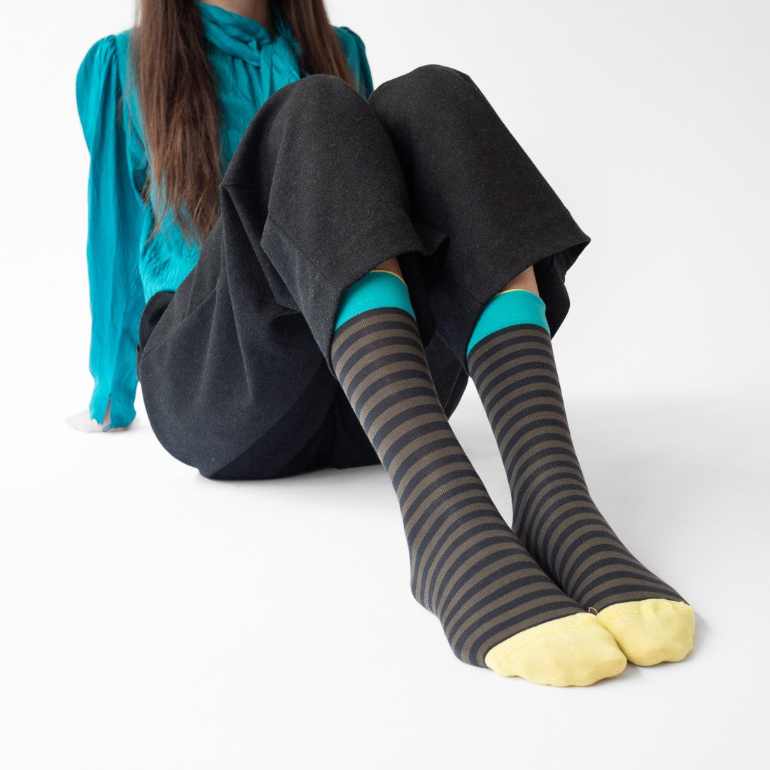 Chaussettes Rayures Ardoise