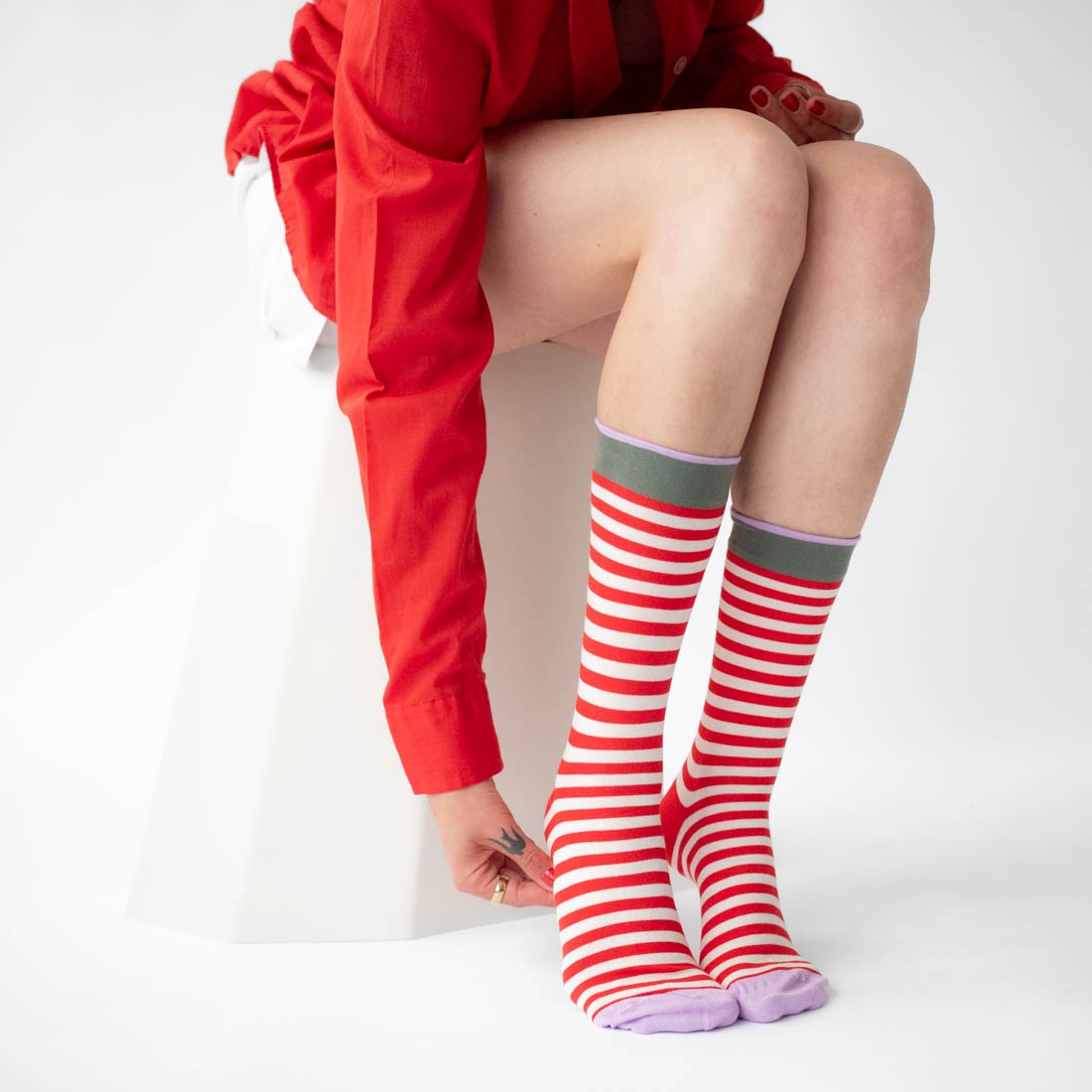 Chaussettes Rayures rouges