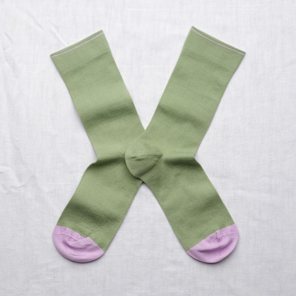Chaussettes unies Vert Vieilli