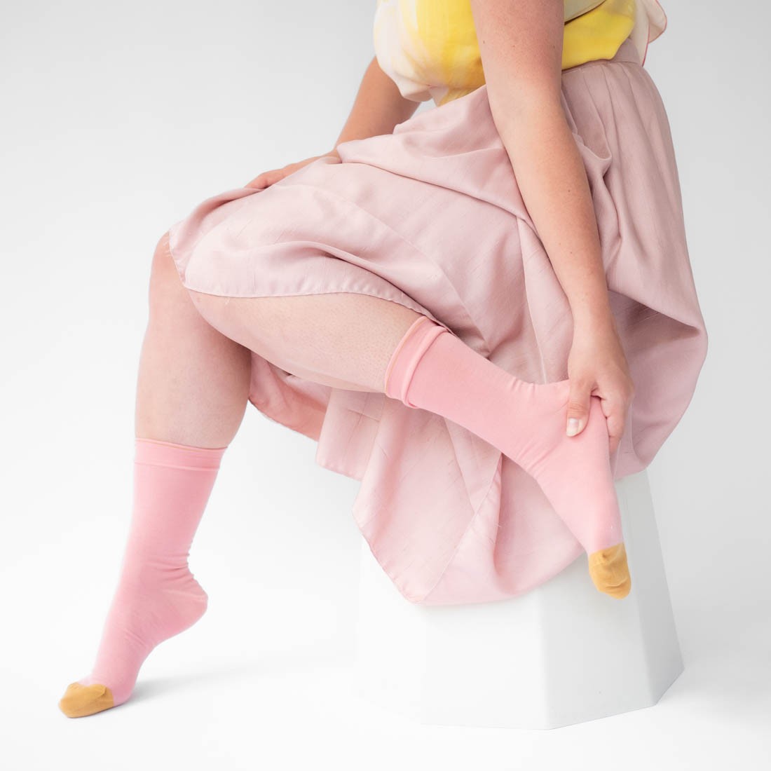 Chaussettes Unies Rose Pêche