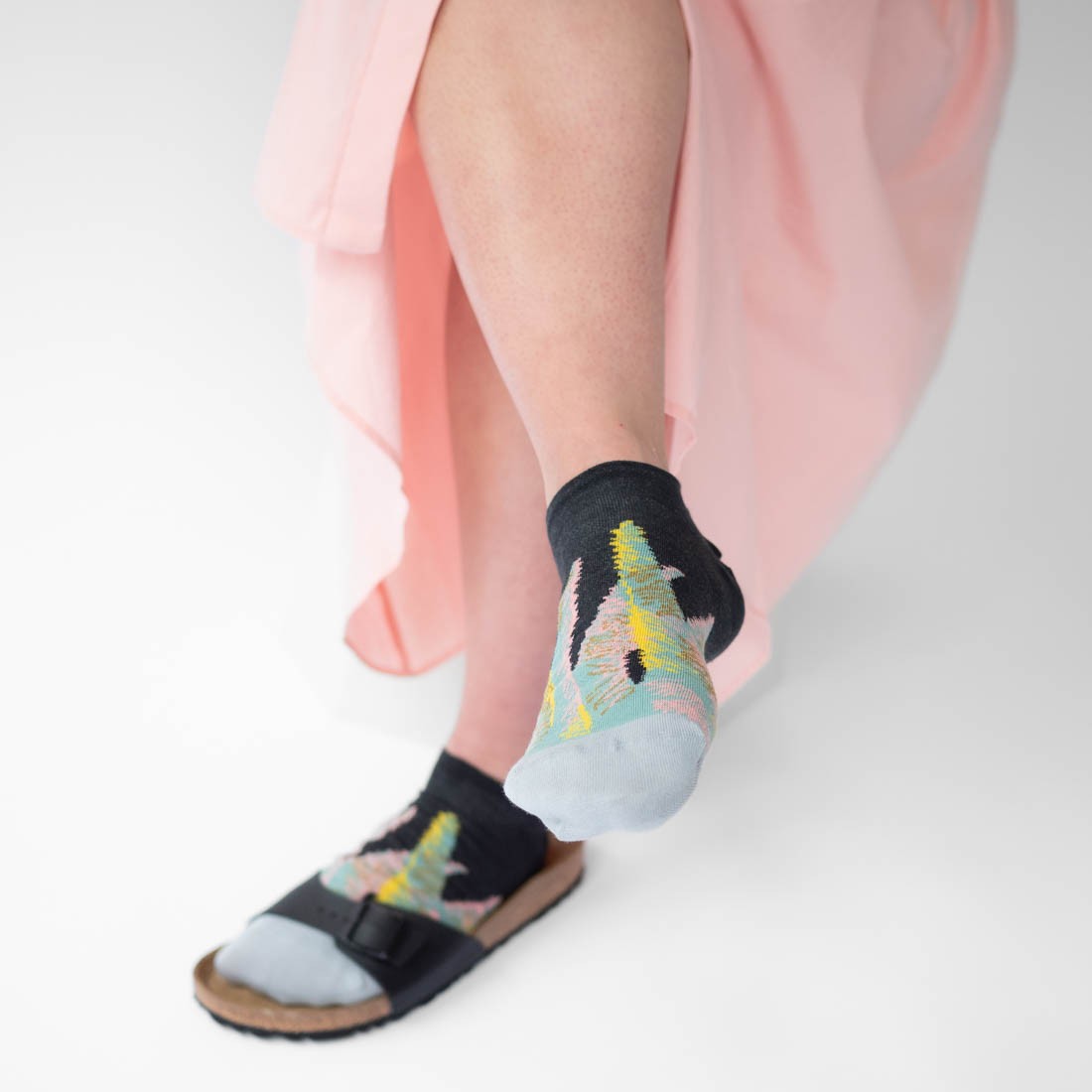 Aloe Short Socks Black Faux
