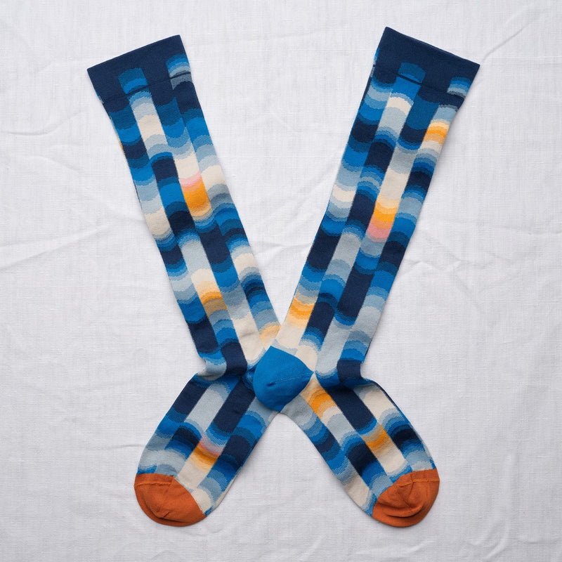 Abstract Knee-Highs Navy