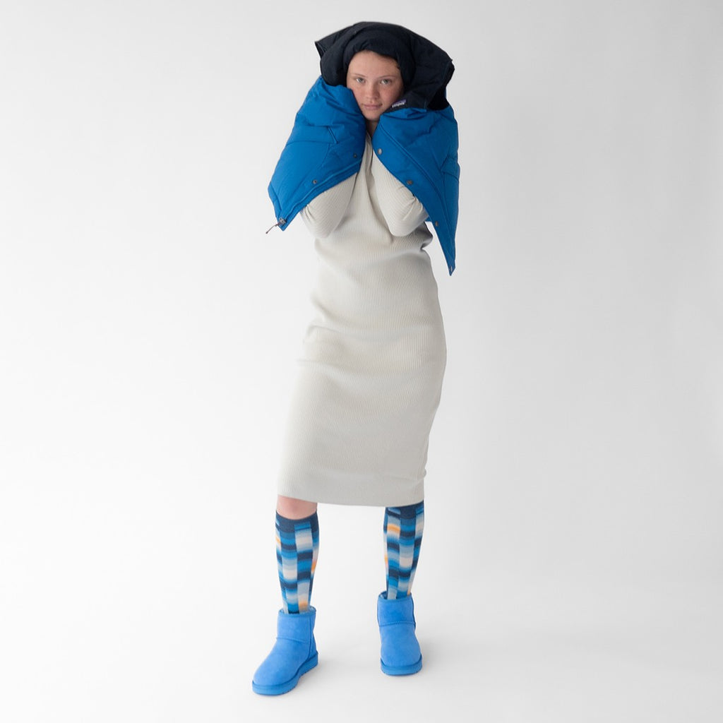 Abstract Knee-Highs Navy