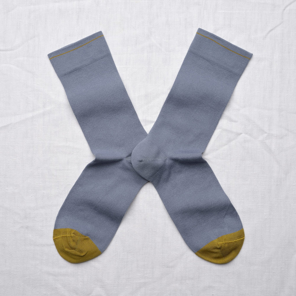 Chaussettes Uni Bleu-Gris