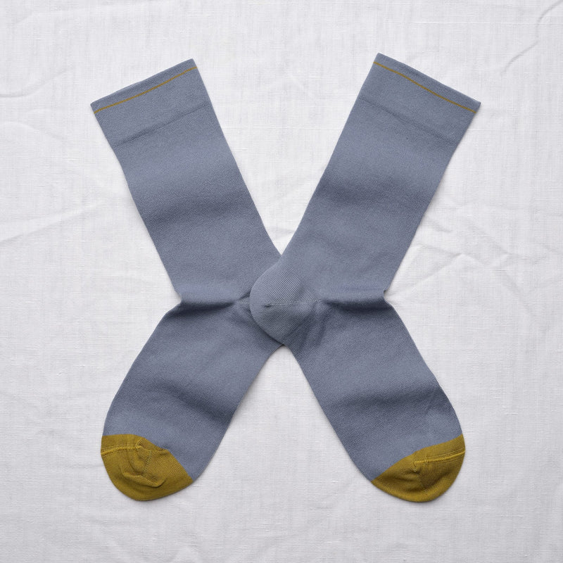 Chaussettes Uni Bleu-Gris