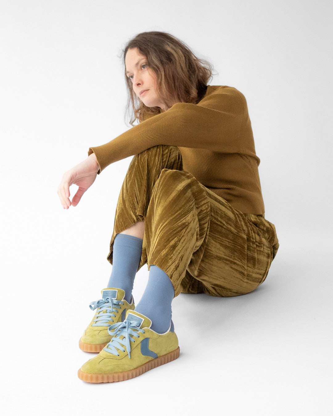 Chaussettes Uni Bleu-Gris