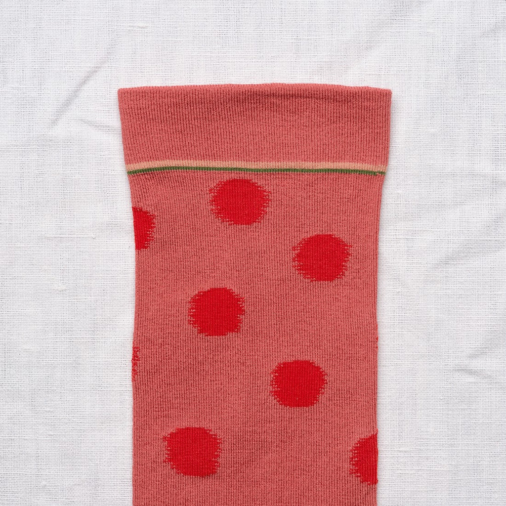 Faded Red Polka Dot Socks