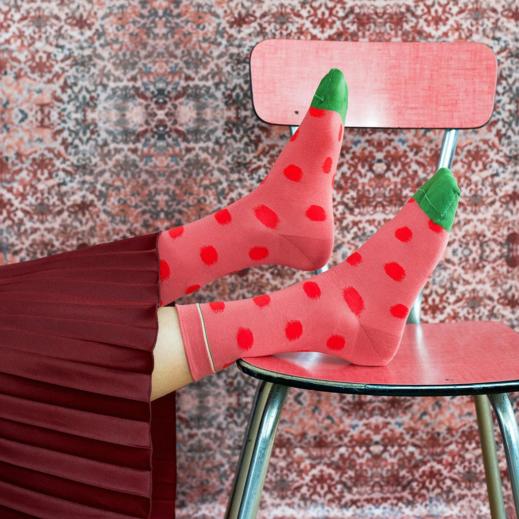 Faded Red Polka Dot Socks