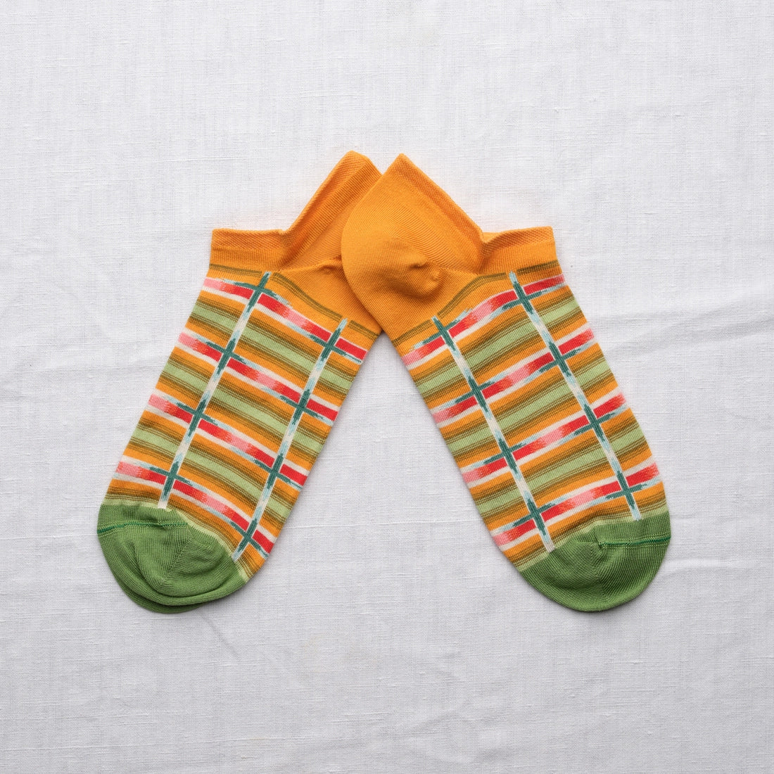 Socquettes Carreaux Curcuma