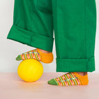 Socquettes Carreaux Curcuma